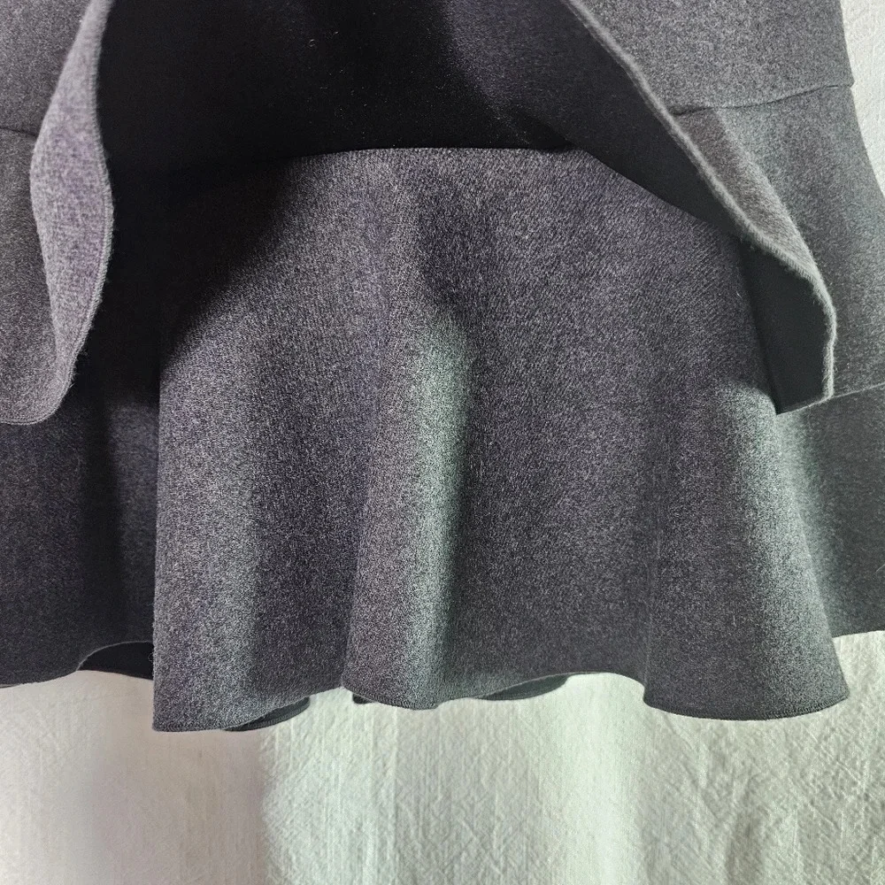 J Crew Womens Tiered Ruffle Mini Skirt Sz 2 Wool Blend Double Layered Lined
